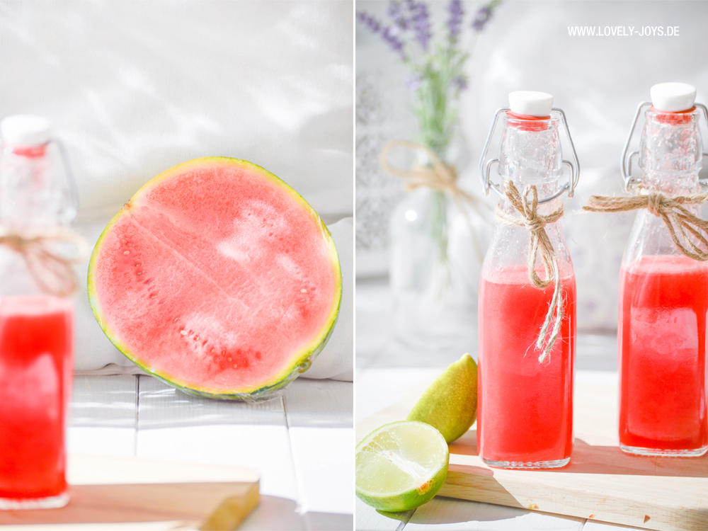 Wassermelone Limonade Limette Minze Rezept hausgemacht