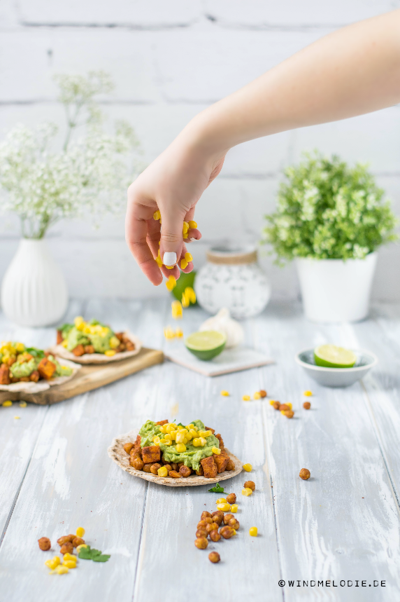 Vegane Vollkorn Tortillas glutenfrei mit Kichererbsen und Süßkartoffeln