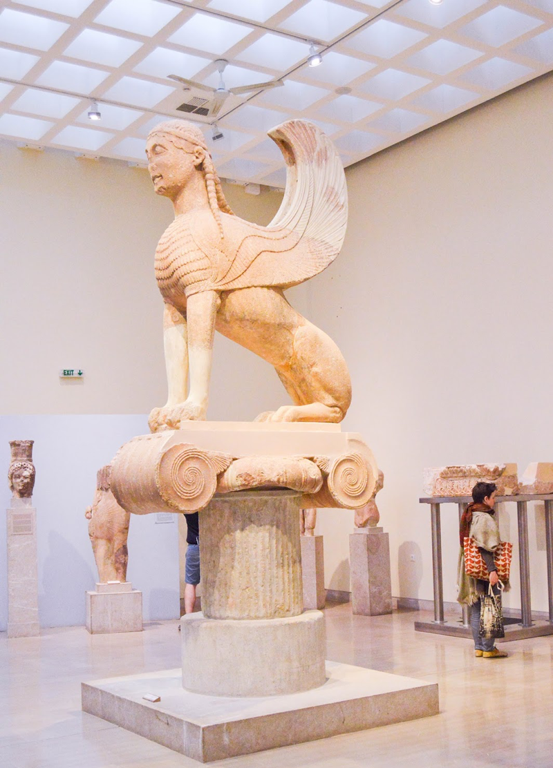 Ruinen Museum Delphi Griechenland Statue