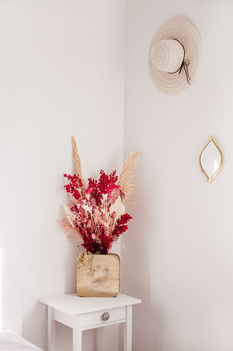 deko gold rot blumenstrauss getrocknet ideen