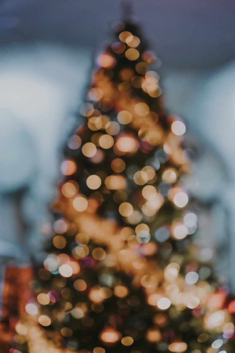 weihnachten baum bokeh effekt
