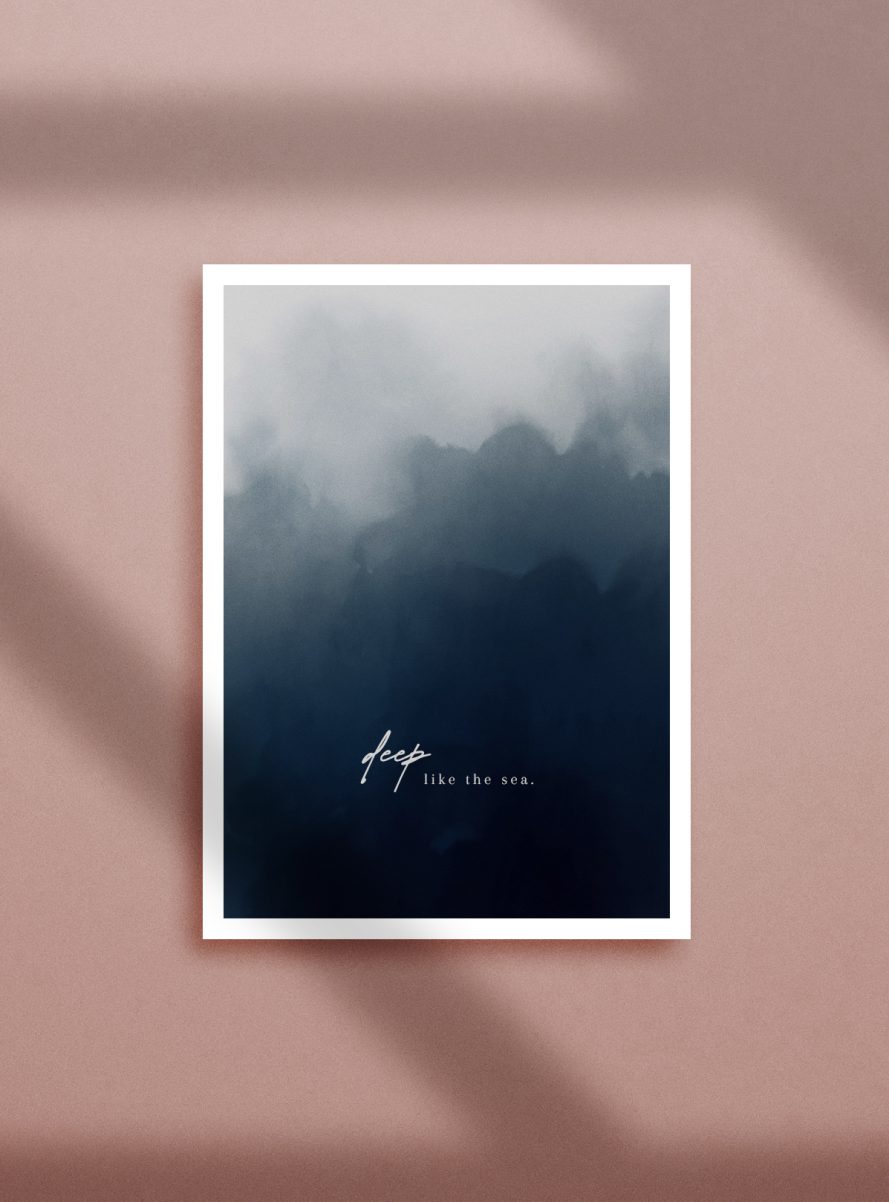 aquarell abstrakt poster zitat