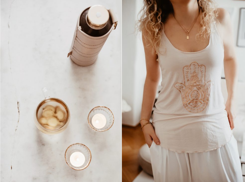 ingwertee yoga top rosa