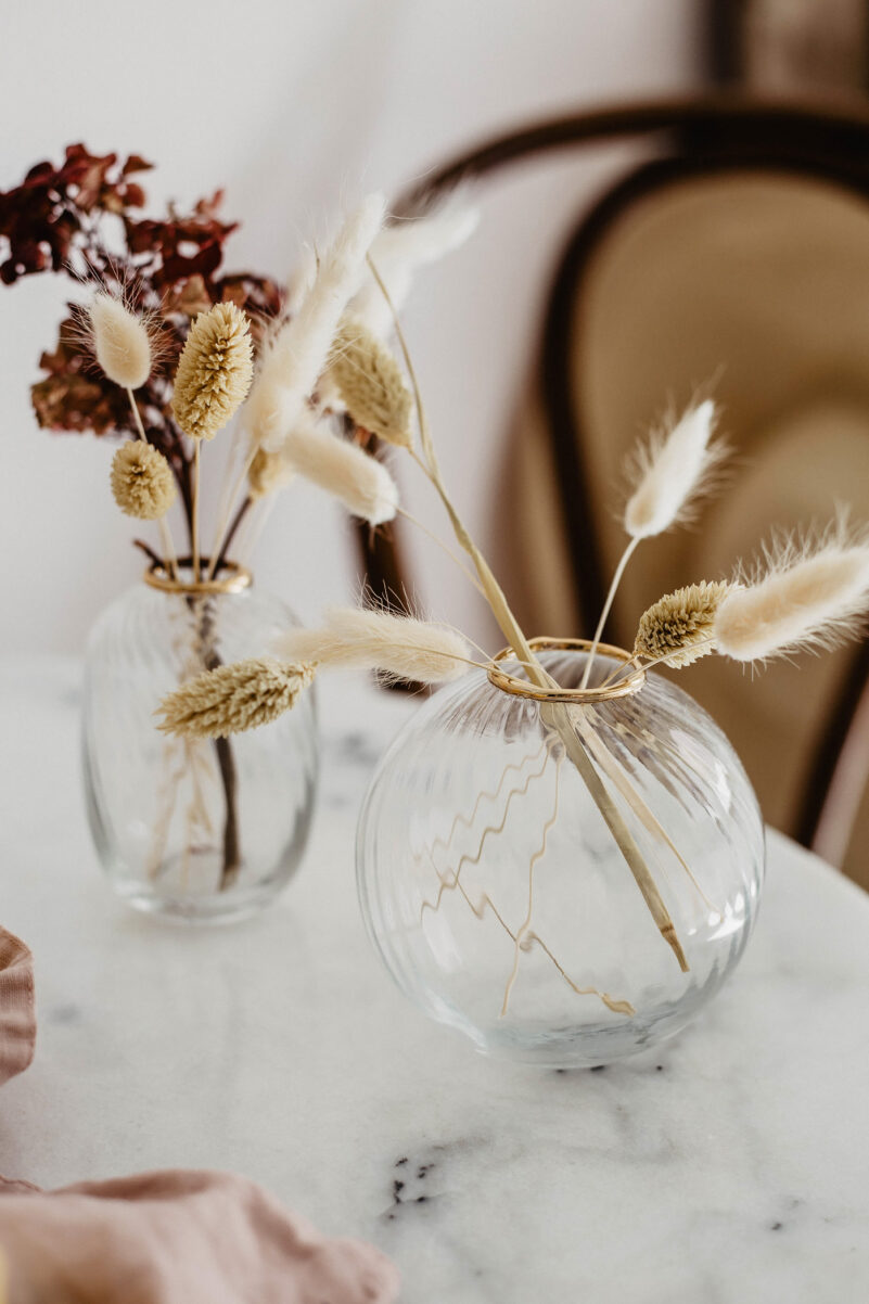 kleine glas vasen gold boho