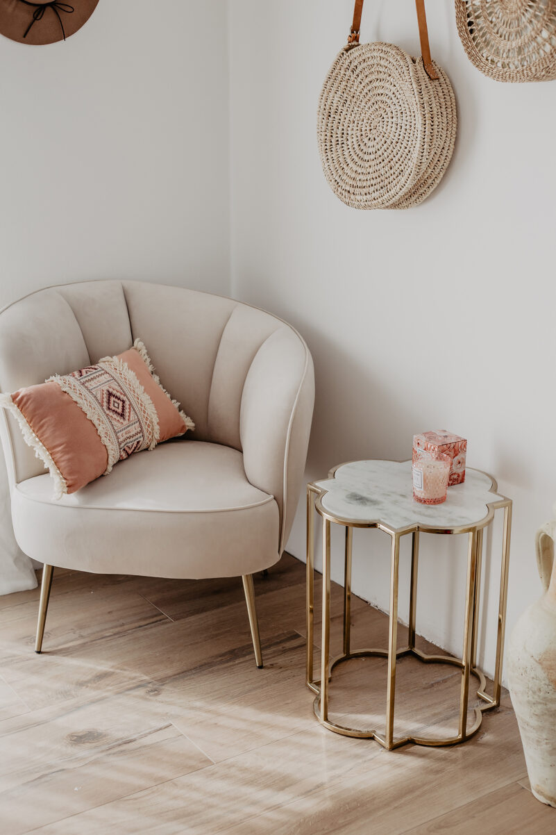 boho deko gold samtsessel