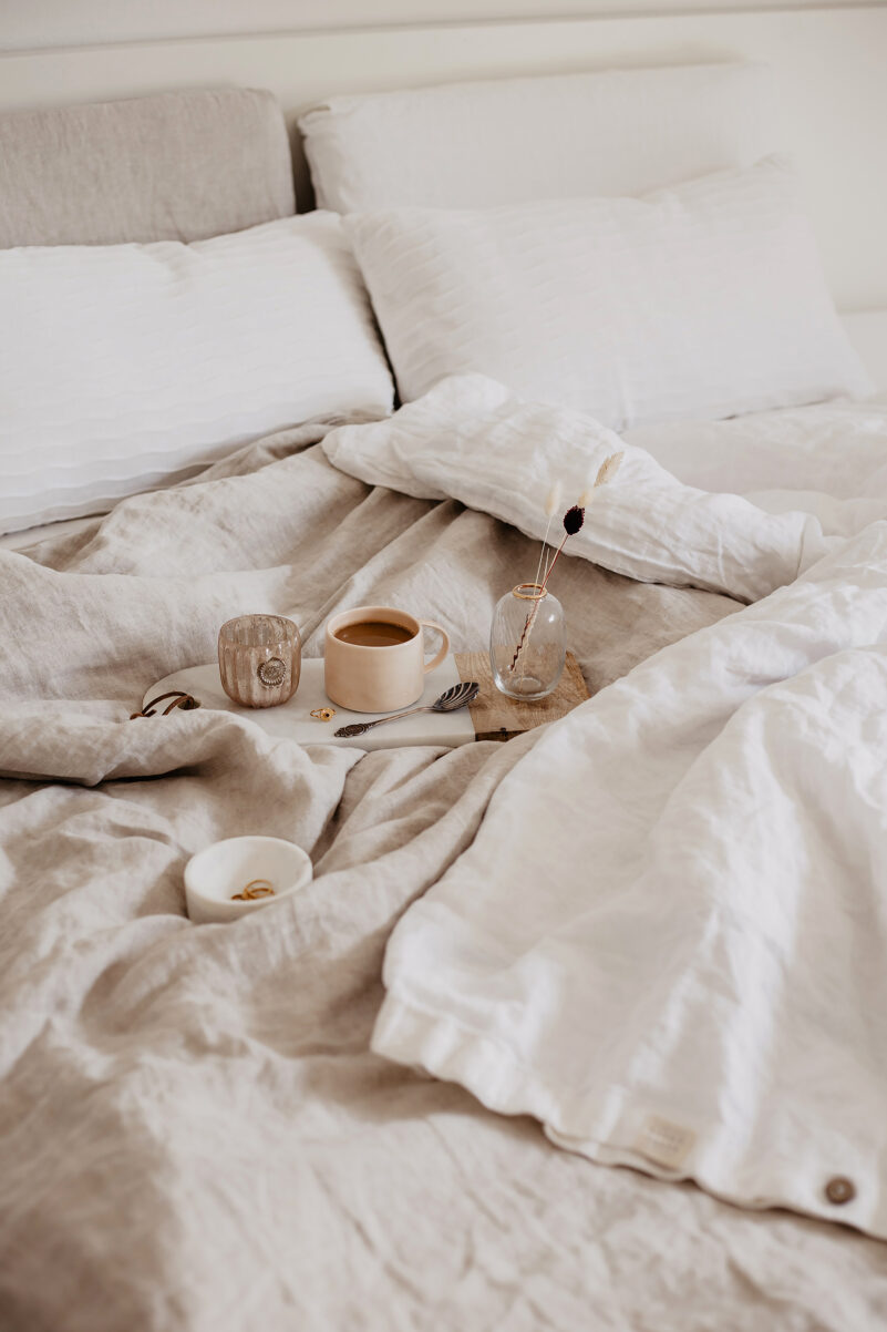 leinen bettwäsche weiß beige
