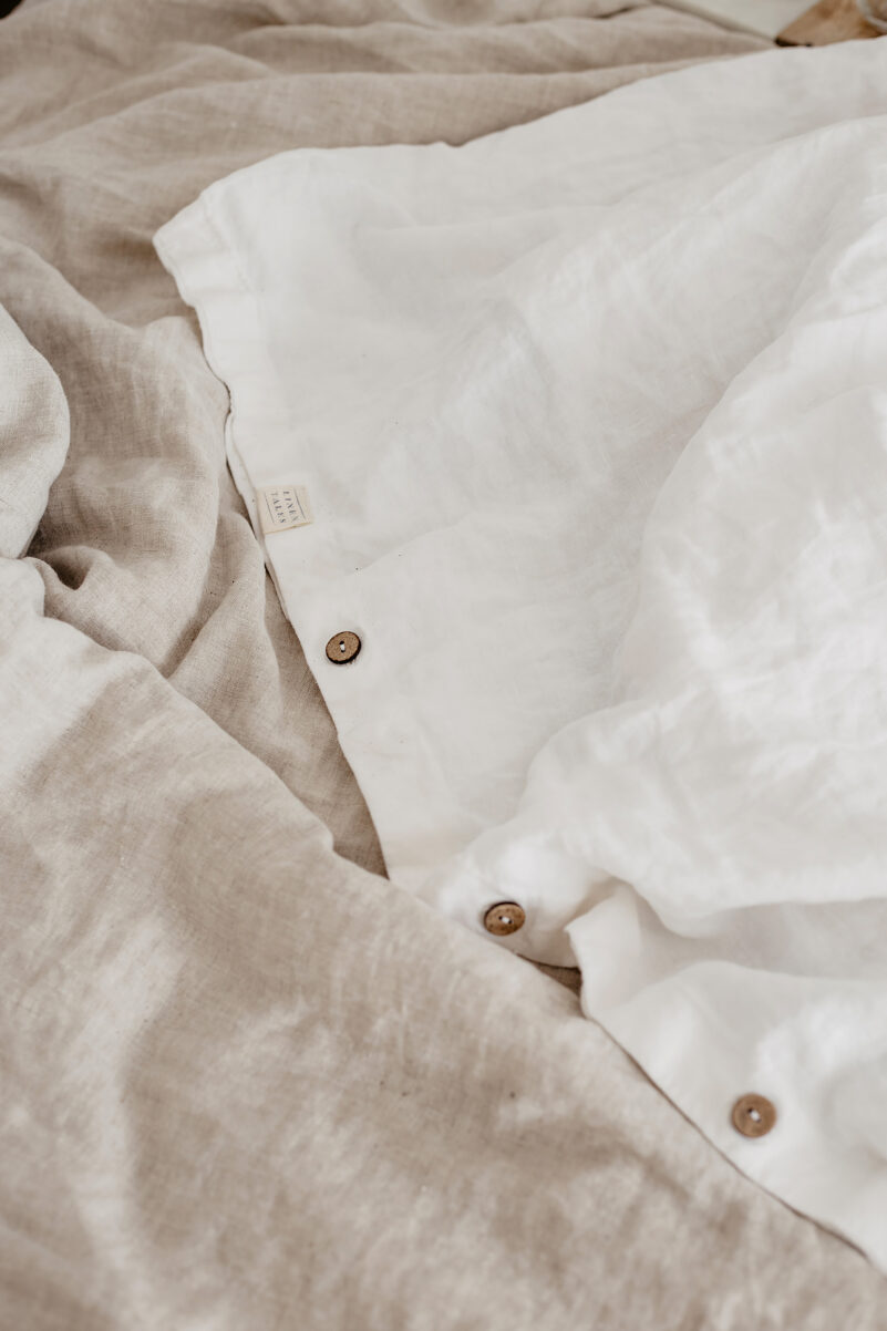 leinen bettwäsche beige weiss