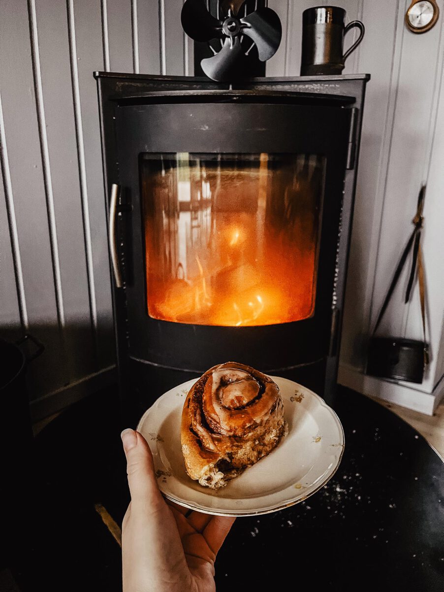 zimtschnecke kamin feuer