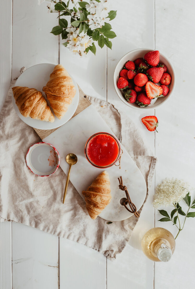 Erdbeer Holunderblüten Limetten Marmelade Rezept Vegan